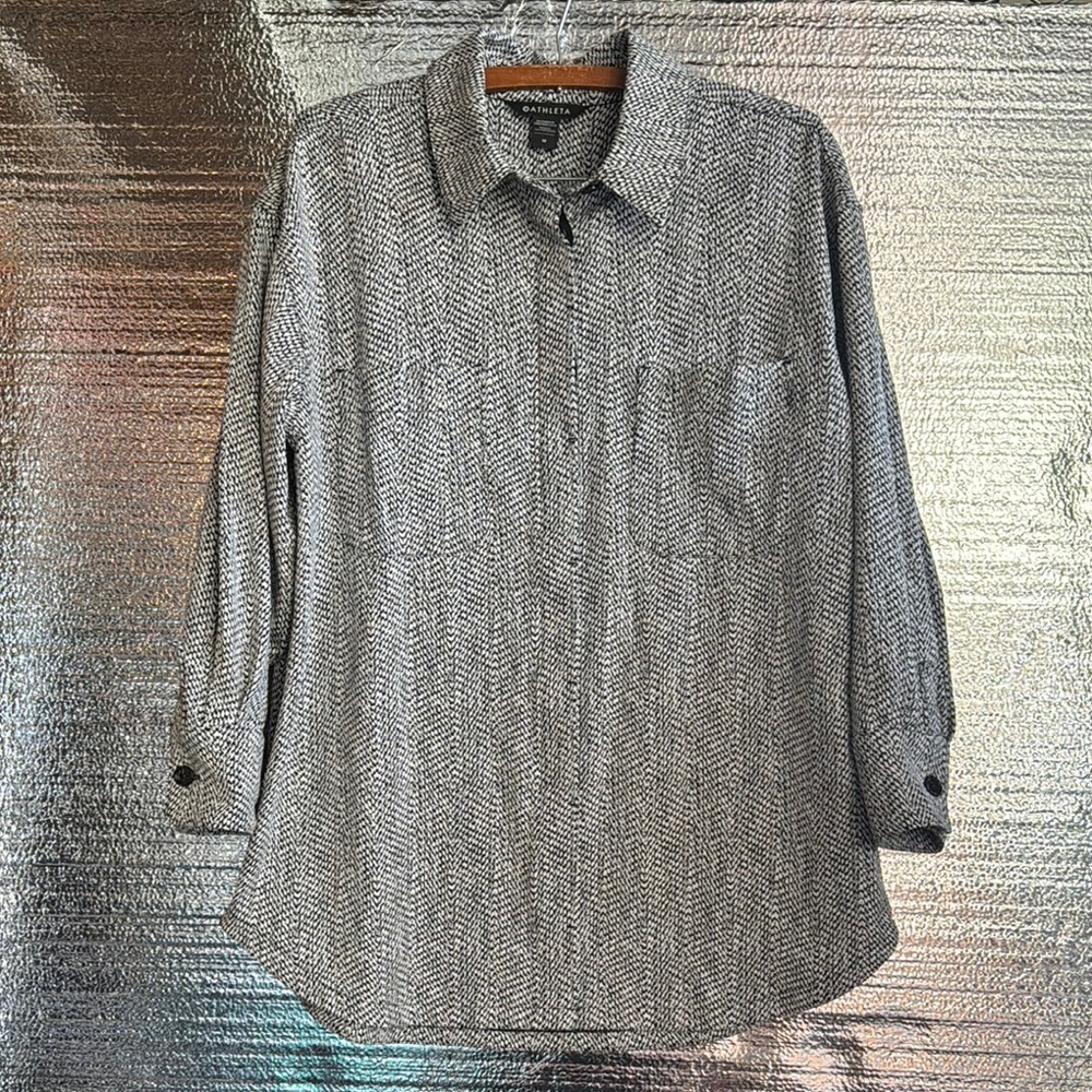 Athleta Womens Shirt Jacket Braiden Textured Shacket Button. Size M